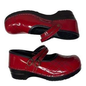 Sanita Danish Clogs red Mary Janes